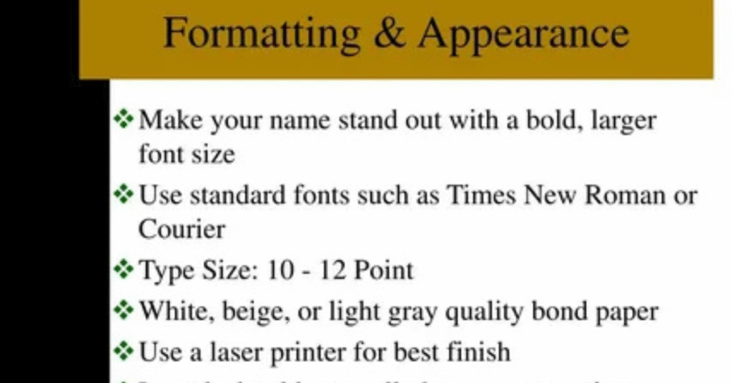 Appearance and Formatting